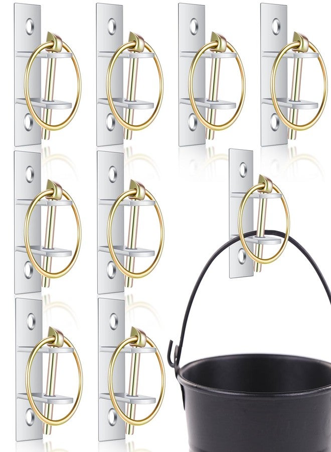 Otoolling 8 Pcs Water Bucket Hooks for Horses with Pin Heavy Duty Wall Mounted Horse Feed Bucket Hangers Holders Metal for Horse Stall Stable Barn Animal Supplies - Image 1